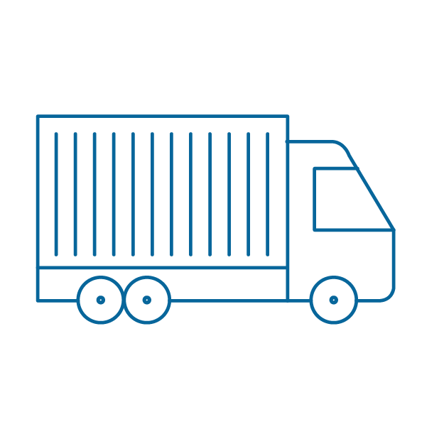 Transporte gestionado y bajo demanda icono