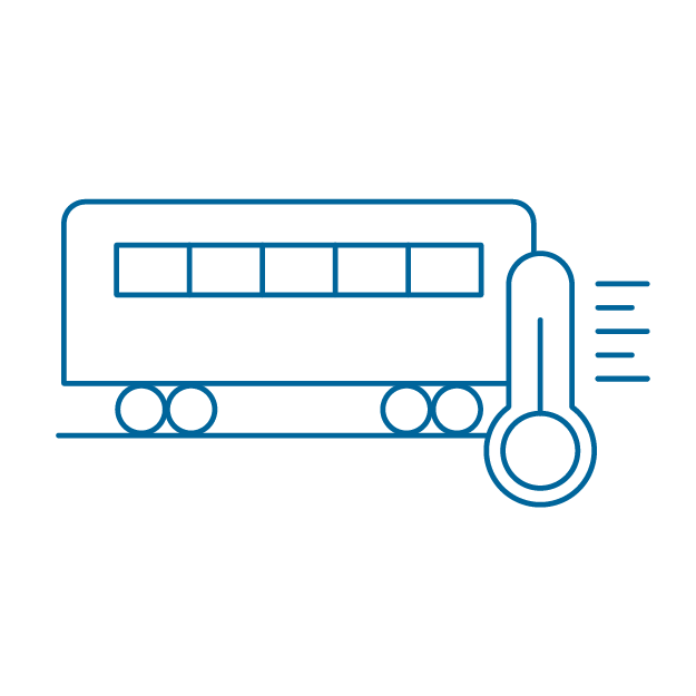 Icono de ferrocarril con control de temperatura