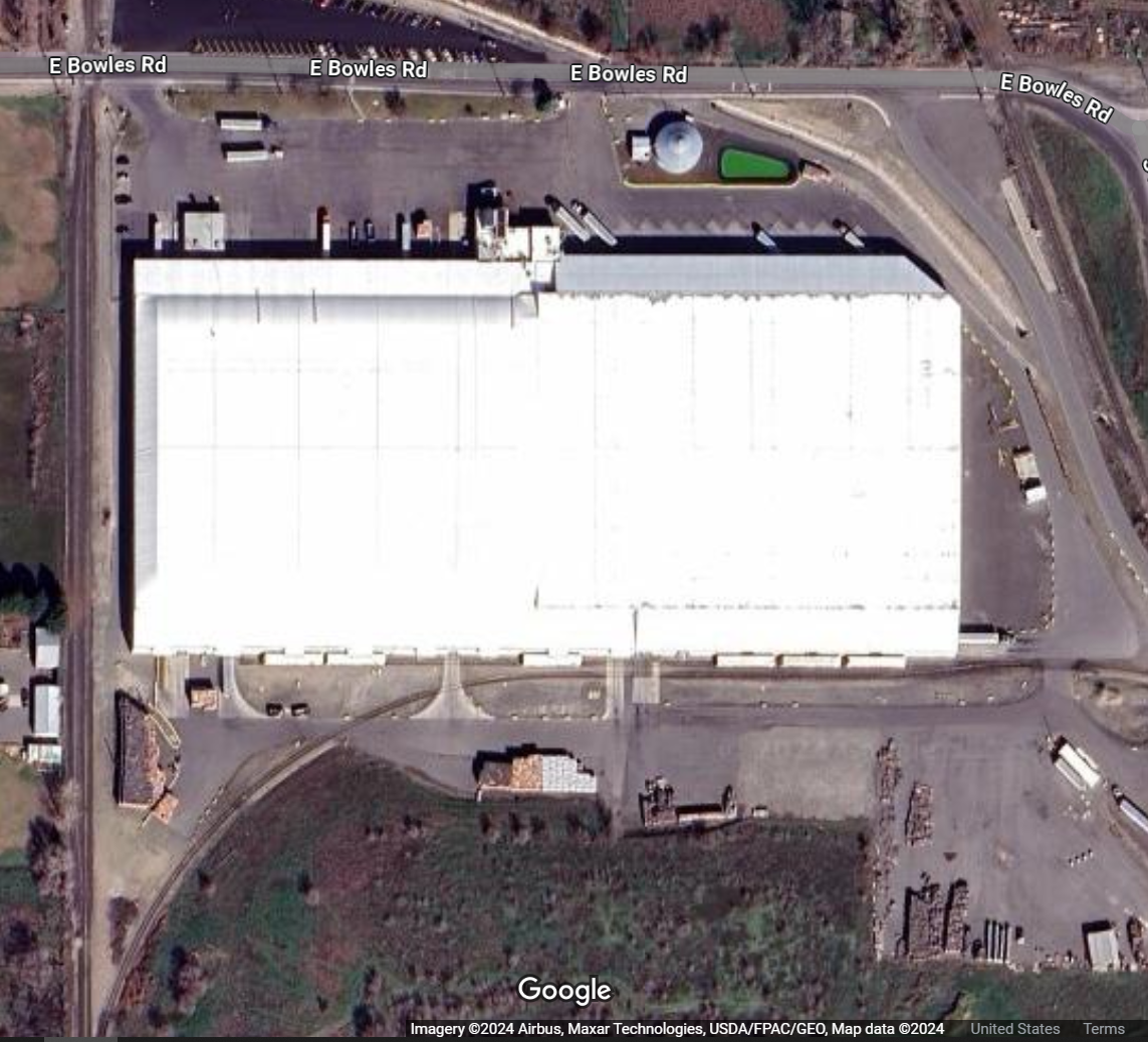 Vue aérienne de l’emplacement de Kennewick avant l’incendie