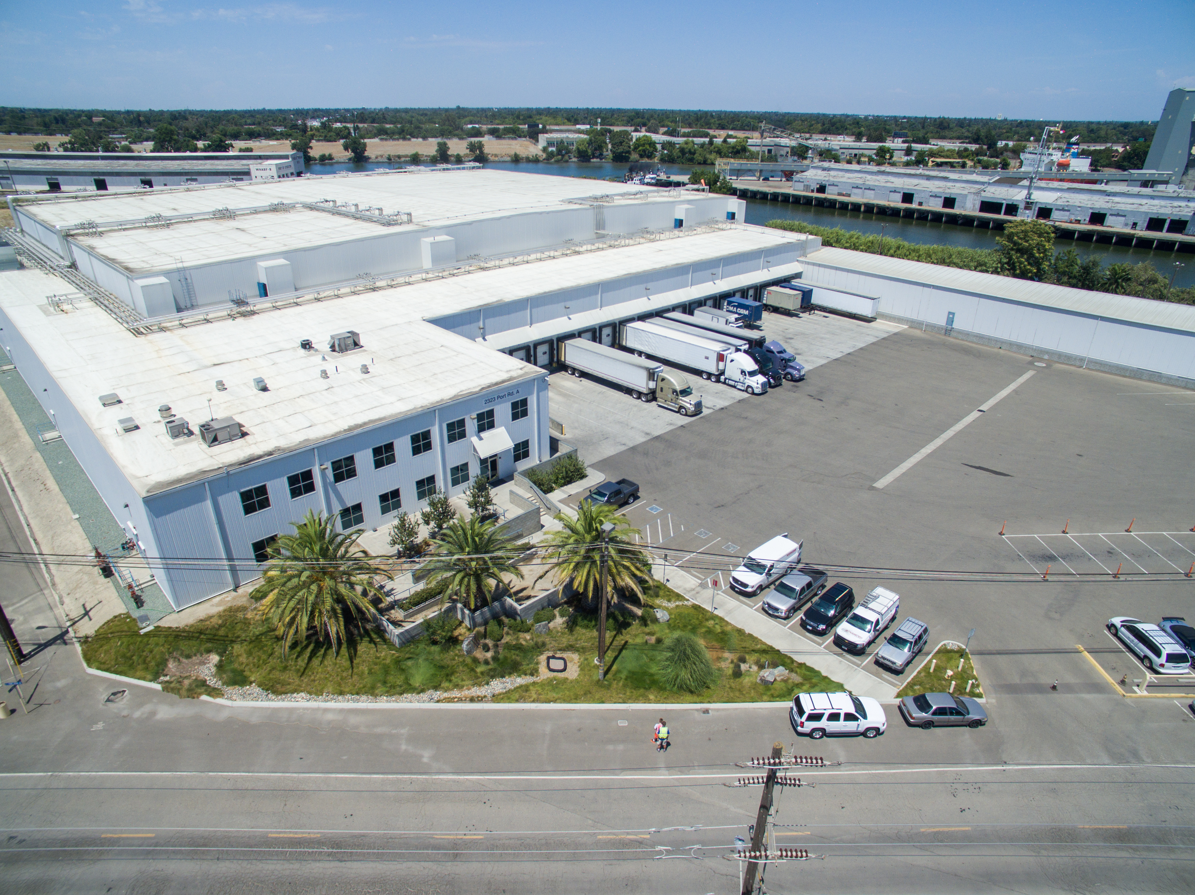 Foto aérea de las instalaciones de Lineage en Stockton
