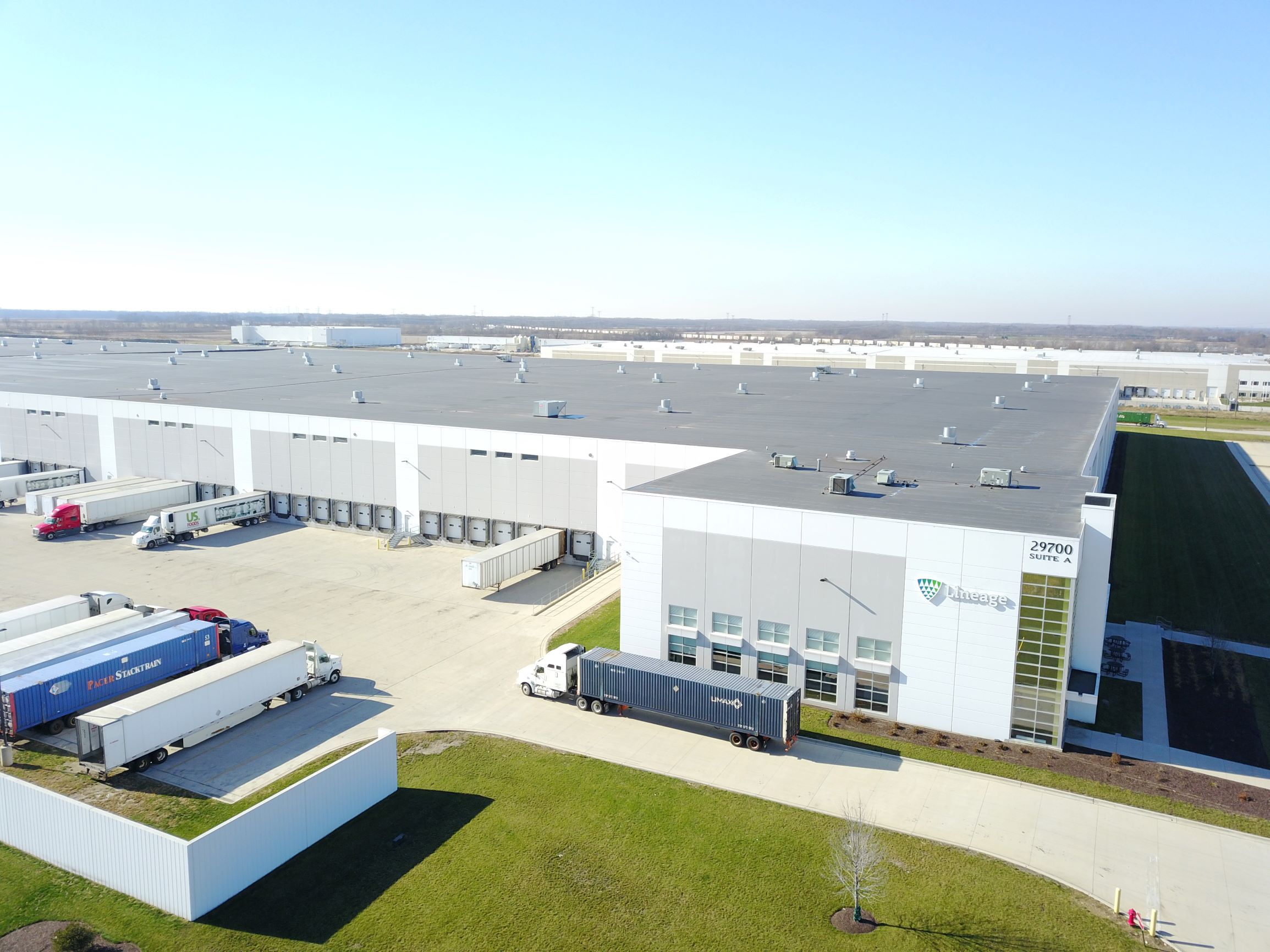 Foto aérea de las instalaciones de Lineage en Wilmington - Graaskamp