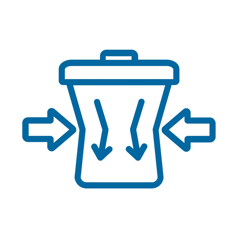 Icône d’une poubelle pressée