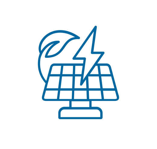 Icône d’un ordinateur avec de l’énergie verte représentée par une feuille et un éclair