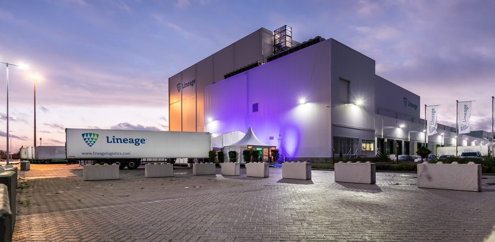 Exterior view of Lineage's CoolPort 2 port-centric cold storage facility in the Netherlands