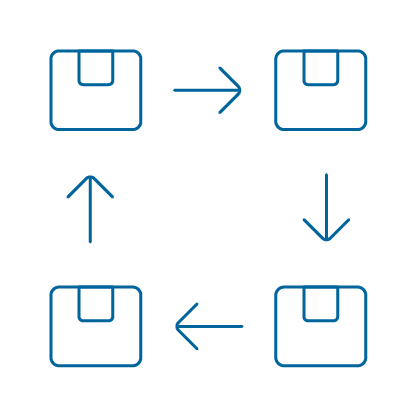 Icono que muestra las capacidades de gestión integrada Lineage en nuestra red global de almacenes con control de temperatura.
