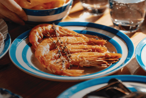 Las gambas, como ejemplo de productos del mar que se distribuyen a través de la cadena de frío