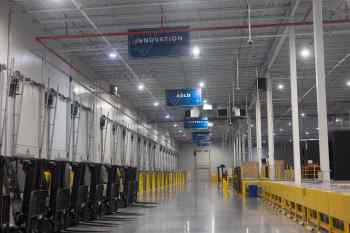 Interview view of Lineage's automated warehouse in Hobart