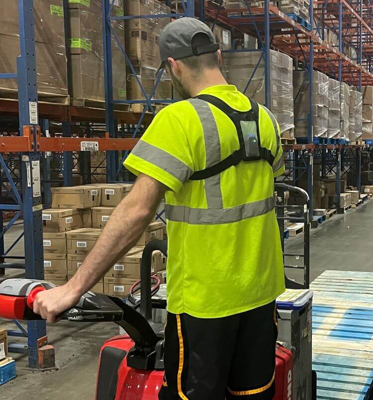 Safety wearables from StrongArm Technologies help keep Lineage team members safe by providing safety interventions through haptic feedback if it detects unsafe movement.