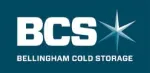 Logo Bellingham Cold Storage avec initiales BCS blanches en gras, une icône en forme d’étoile et un fond bleu sarcelle