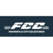 Fremantle City Coldstores logo featuring bold white FCC initials and stylized speed lines on a dark blue background
