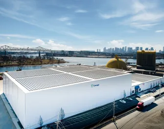 photo aérienne de l’entrepôt frigorifique 