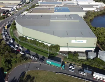 aerial photo of cold storage warehouse 