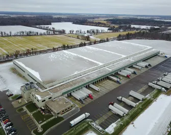 aerial photo of cold storage warehouse 