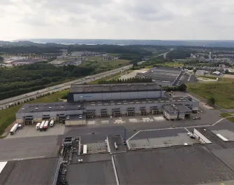 aerial photo of cold storage warehouse 