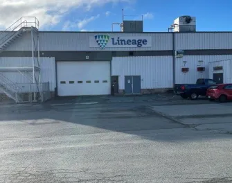Exterior of Lineage cold storage warehouse in Dartmouth, Nova Scotia