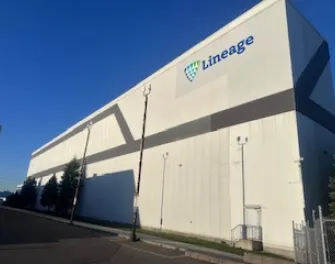 Exterior of Lineage’s cold storage warehouse in Vaughan, Ontario