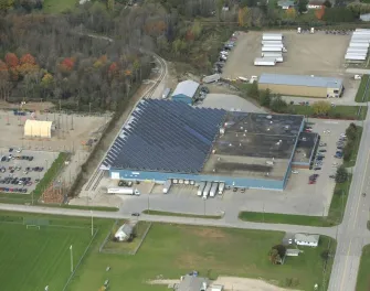 Overhead view of Lineage’s Ingersoll cold storage facility