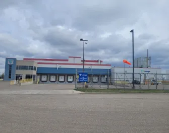 Exterior of Lineage cold storage warehouse in Lethbridge, Alberta