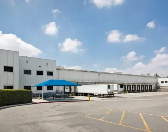 Lineage Riverside 3 cold storage facility exterior with trailer lot