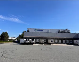 Exterior of Lineage cold storage facility in Delta - 1588 Cliveden, British Columbia