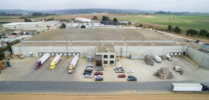 Aerial photo of Lineage's Hilltop facility in Moss Landing, CA