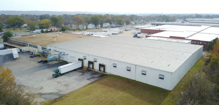 Fotografía con dron de las instalaciones de Lineage en Sandston - SEFF