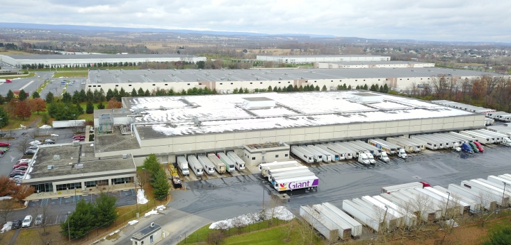 Aerial photo of Lineage's leased facility in Bethlehem, PA