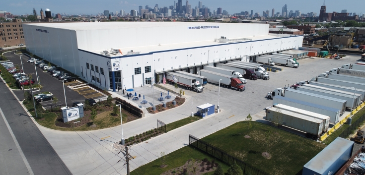 Aerial photo of Lineage's Chicago - South Wood facility