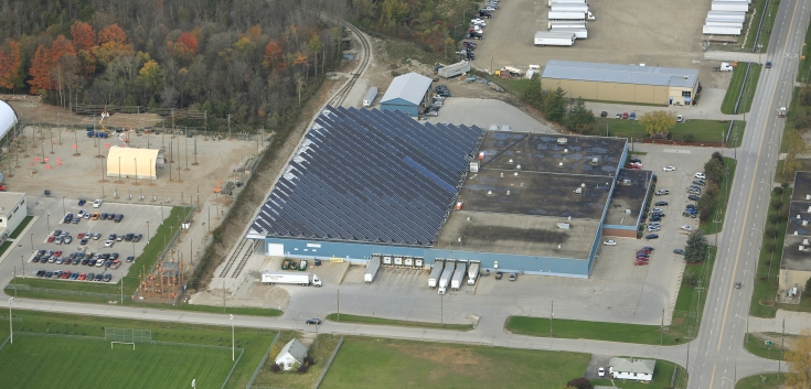 aerial photo of cold storage warehouse 