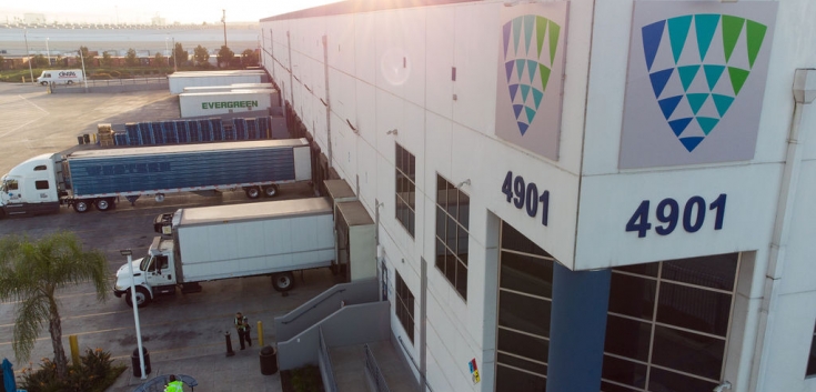 aerial photo of cold storage warehouse