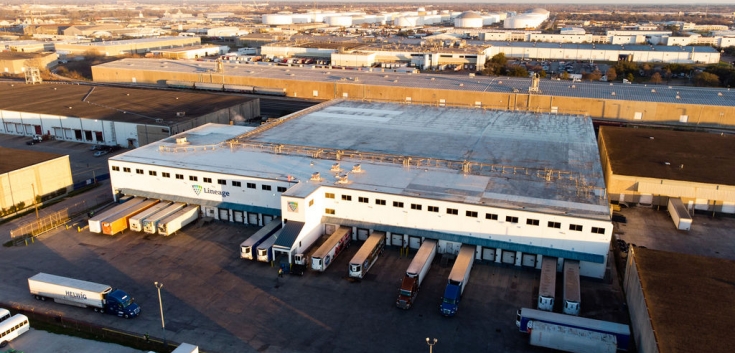 aerial photo of cold storage warehouse