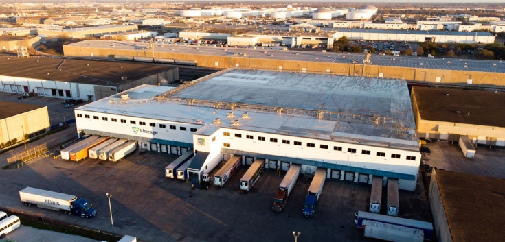 aerial photo of cold storage warehouse 