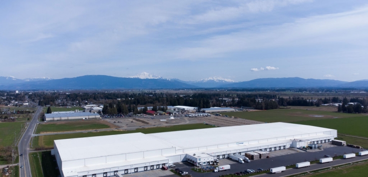 aerial photo of cold storage warehouse 