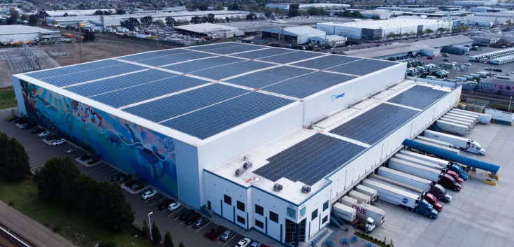 foto aérea de un almacén frigorífico