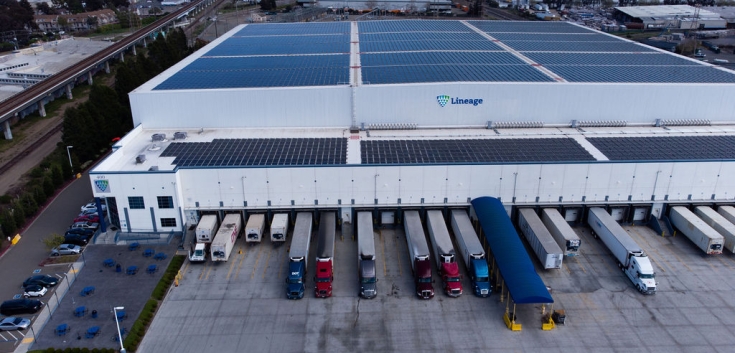 aerial photography of cold storage warehouse