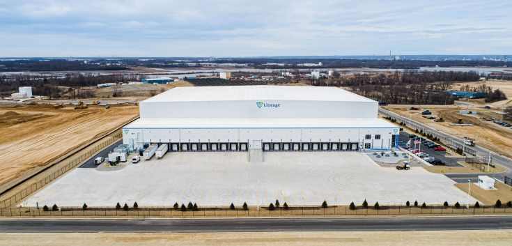 aerial photo of cold storage warehouse