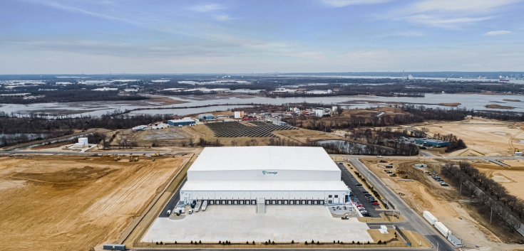 aerial photography of cold storage warehouse