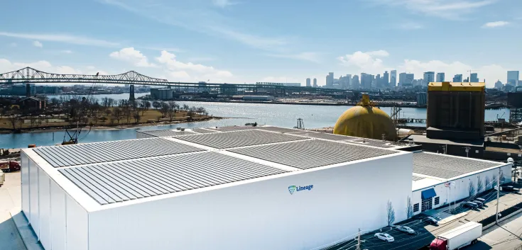 foto aérea de un almacén frigorífico