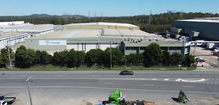 foto aérea de un almacén frigorífico