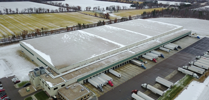 aerial photo of cold storage warehouse