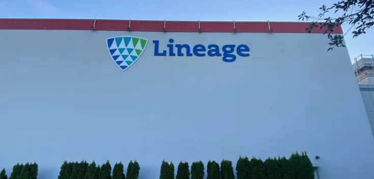 Exterior del almacén frigorífico de Lineageen Abbotsford (Columbia Británica)