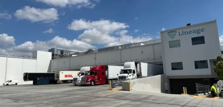 Front exterior of Lineage’s Vernon 7 cold storage warehouse