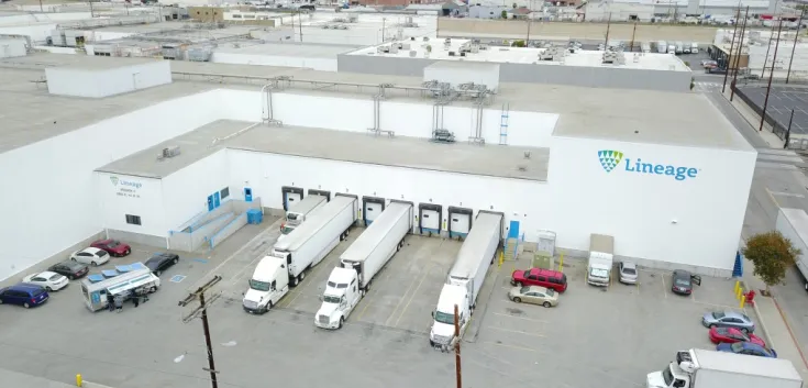 Exterior of Lineage’s Vernon 3 warehouse in Southern California