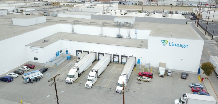 Exterior of Lineage’s Vernon 3 warehouse in Southern California