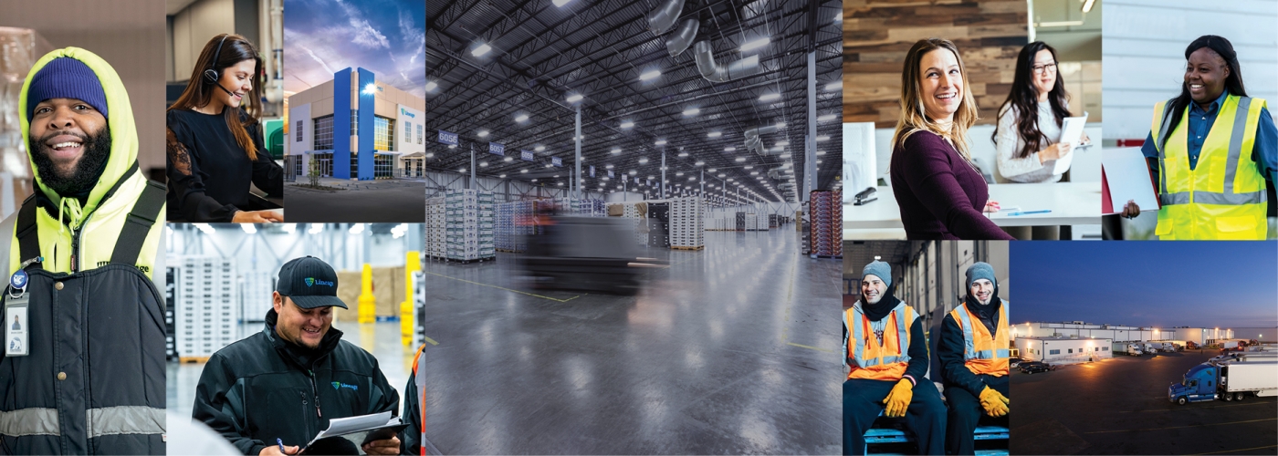 Collage of the people working for Lineage Logistics