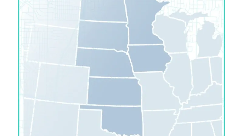 Image of Lineage's Great Plains region map with a border