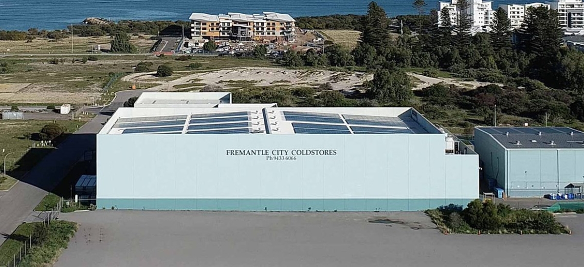 An aerial view of Fremantle City Coldstores in Western Australia