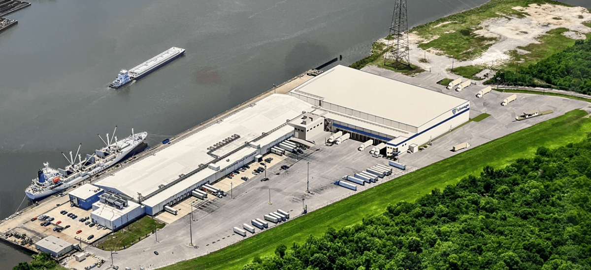 A view of Lineage's Jourdan Road cold storage warehouse at Port of New Orleans