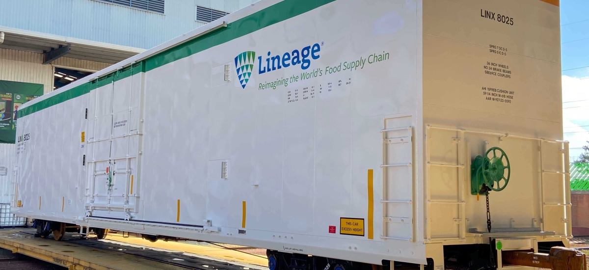 A Lineage refrigerated rail car