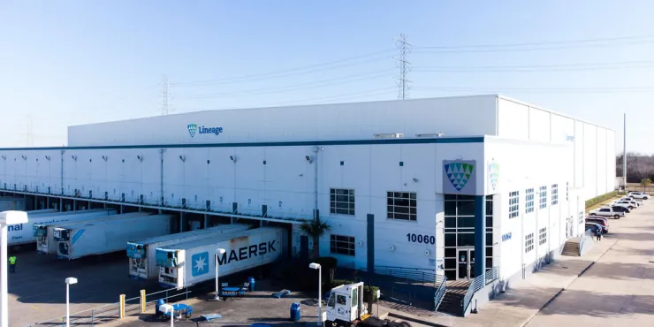 Imagen de las instalaciones de almacenamiento con control de Lineage .